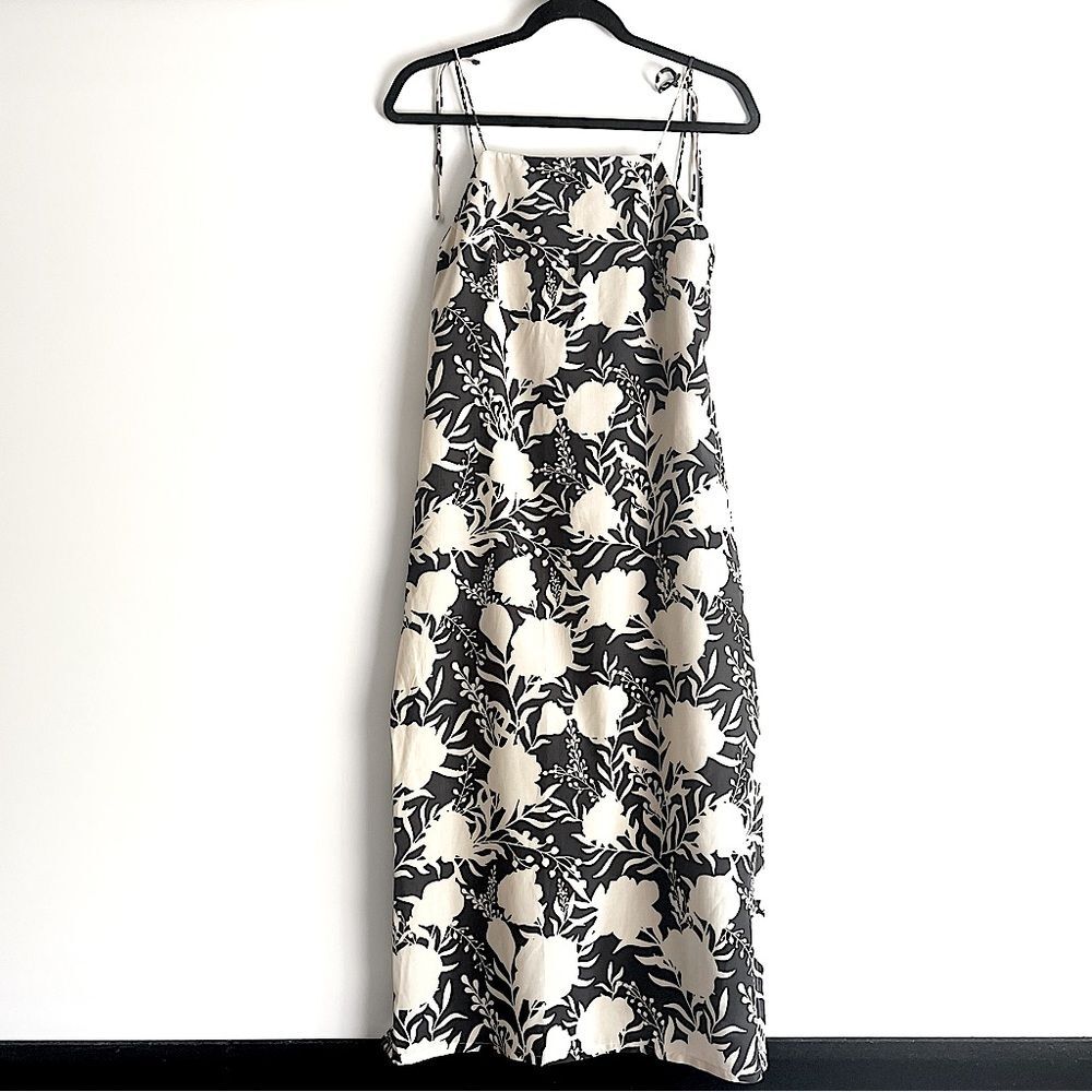 Tribe Alive Silk Floral Tie Shoulder Slipdress Midi Dress Size XS NWT - Picture 2 of 8